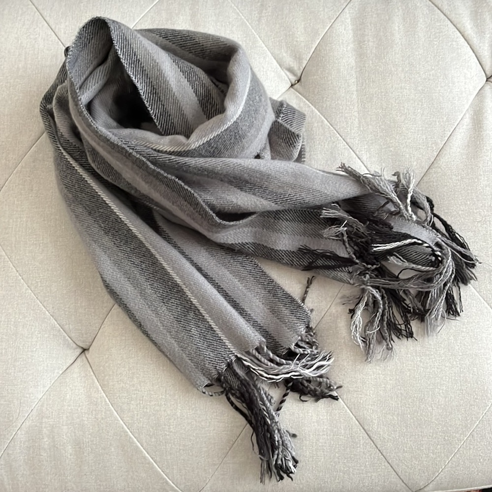 Scarf printed shawl gray black - Picture 1 of 6